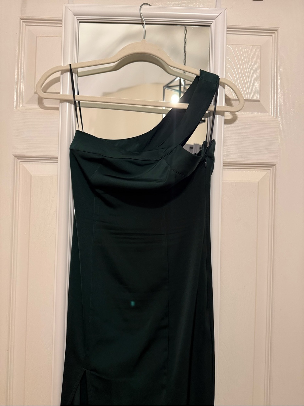 NBD One-Shoulder Dark Green Evening Gown